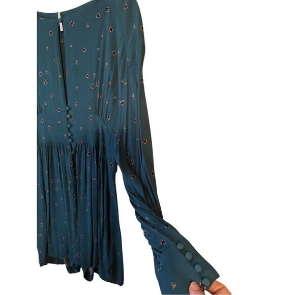 Free People LS Button Front Romper L - Picture 2 of 10